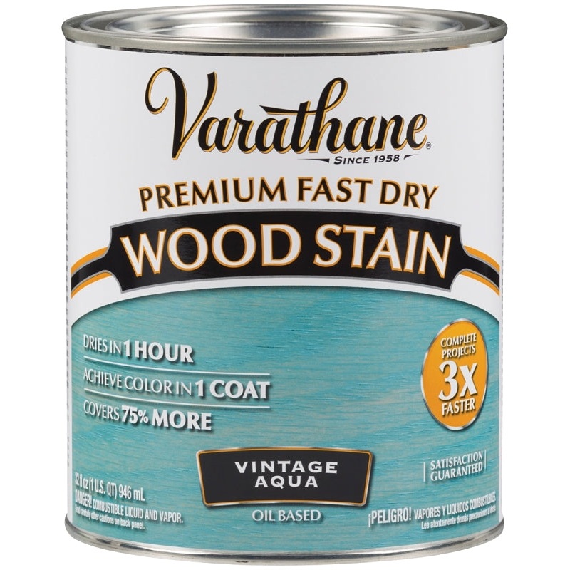 Varathane 297427 Wood Stain, Vintage Aqua, Liquid, 1 qt, Can, Pack of 2