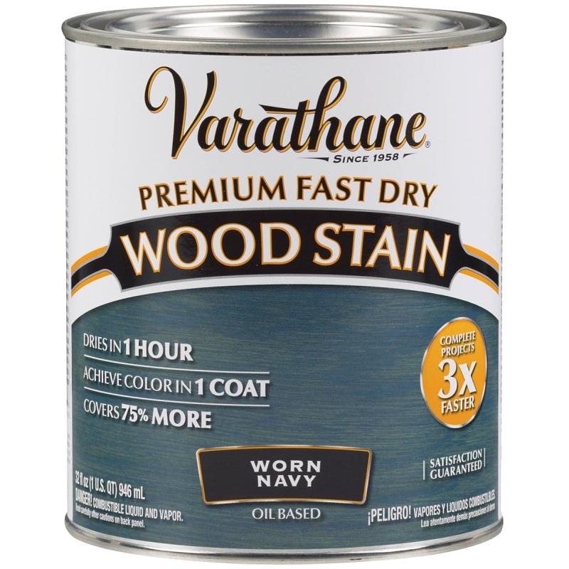 Varathane 297428 Stain, Worn Navy, Liquid, 1 qt, Can, Pack of 2