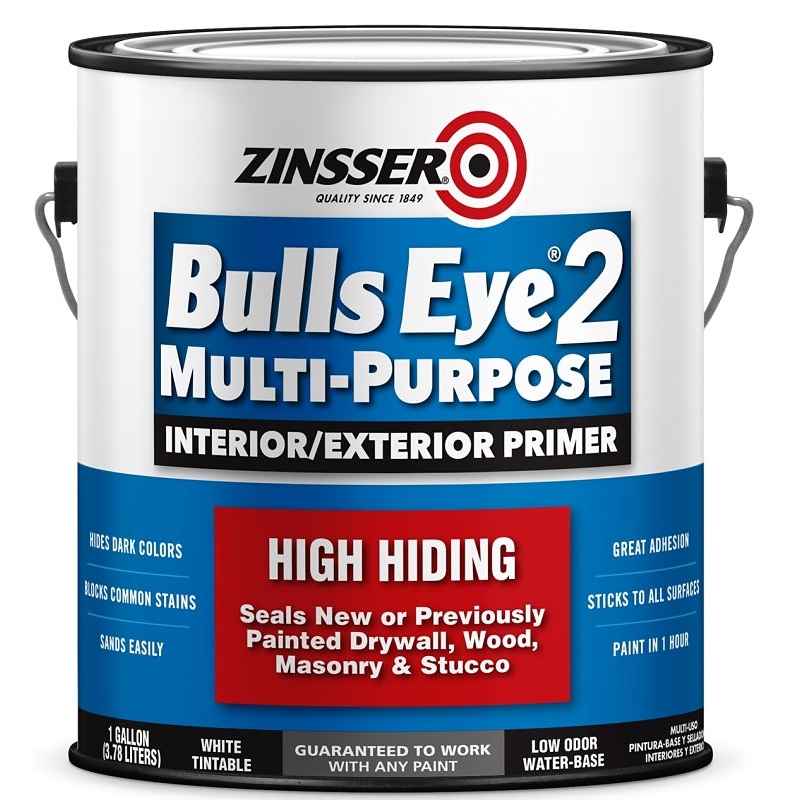 Zinsser Bulls Eye 2 Series 285156 Primer, White, 1 gal