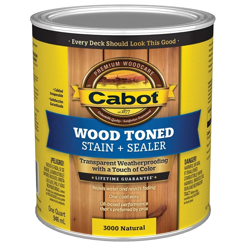 Cabot 140.0003000.005 Deck and Siding Stain, Natural, Liquid, 1 qt, Can