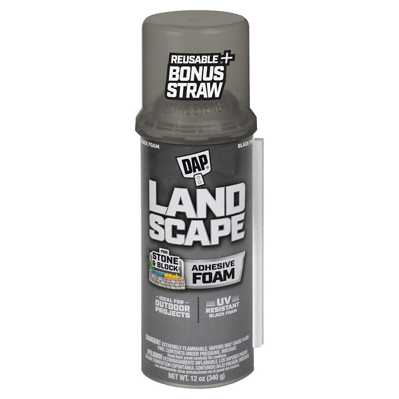 DAP Touch ‘n Foam Max Fill Series 7565040440 Exterior Filler Adhesive, Black, 12 oz Can