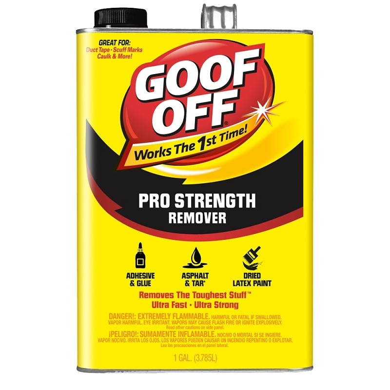 Goof Off FG657 Latex Paint Remover, Liquid, White, 1 gal, Can, Pack of 4