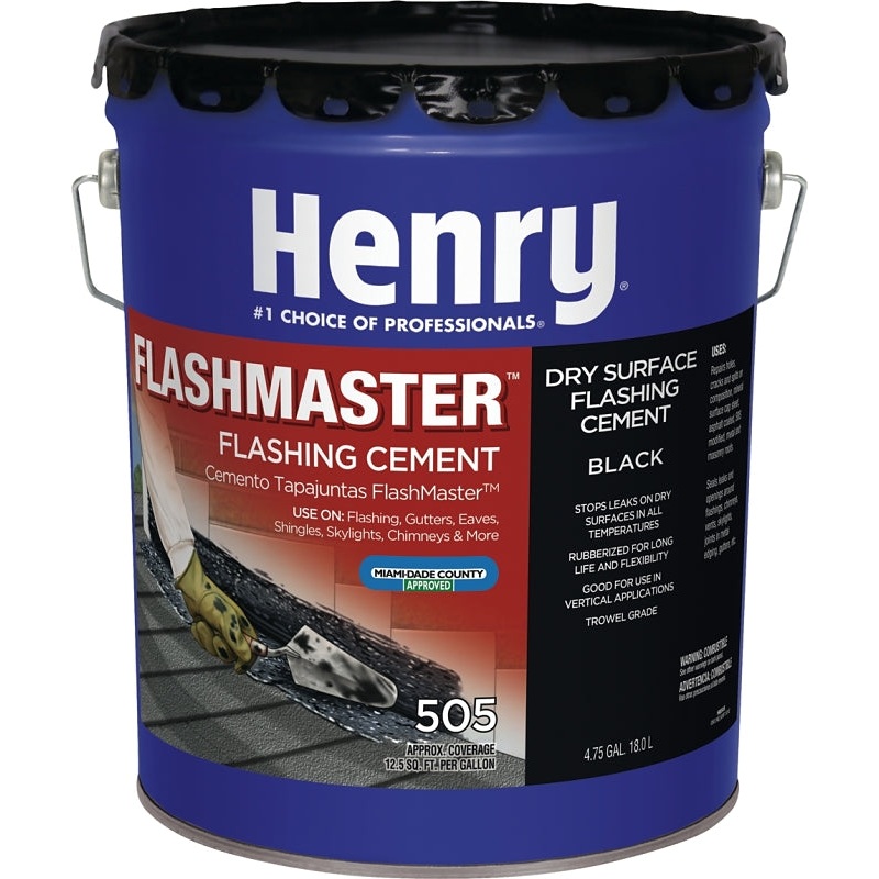 Henry 505 Series HE505571 Flashing Sealant, Black, Liquid, 5 gal Pail