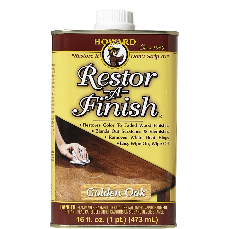 Howard RF3016 Wood Restorer, Golden Oak, Liquid, 16 oz, Can