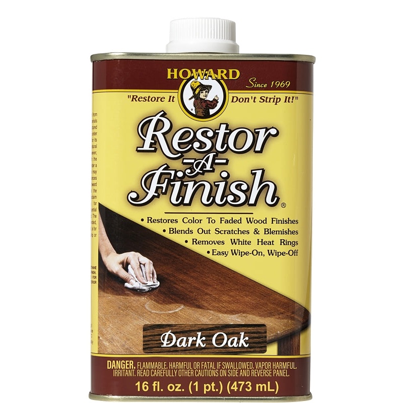 Howard RF7016 Wood Restorer, Dark Oak, Liquid, 16 oz, Can