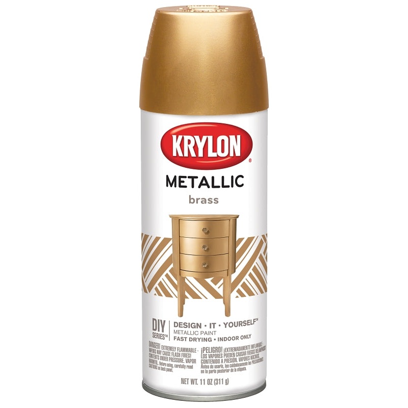 Krylon K02204007 Metallic Spray Paint, Metallic, Brass, 12 oz, Can