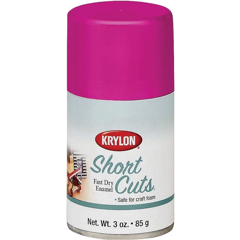 Krylon KSCS039 Craft Spray Paint, High-Gloss, Hot Pink, 3 oz, Can, Pack of 6