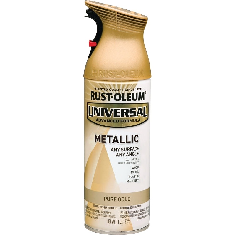 Rust-Oleum 245221 Metallic Spray Paint, Metallic, Pure Gold, 11 oz, Can