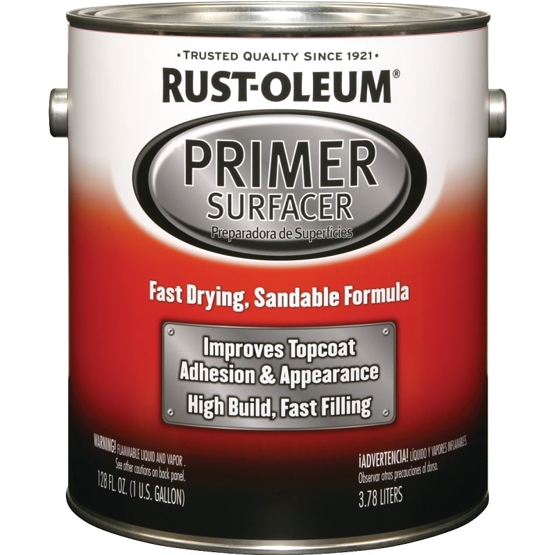 Rust-Oleum 249332 Primer Surfacer, Light Gray, Liquid, 1 gal, Pack of 2