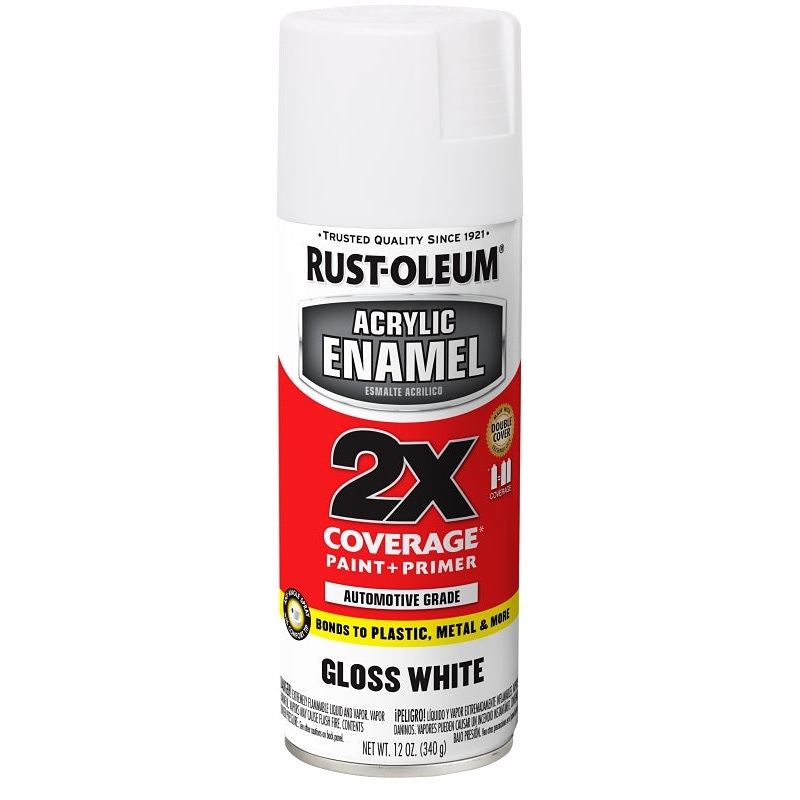 Rust-Oleum 271919 Automotive Spray Paint, Oil Base, Gloss, White, 12 oz Can