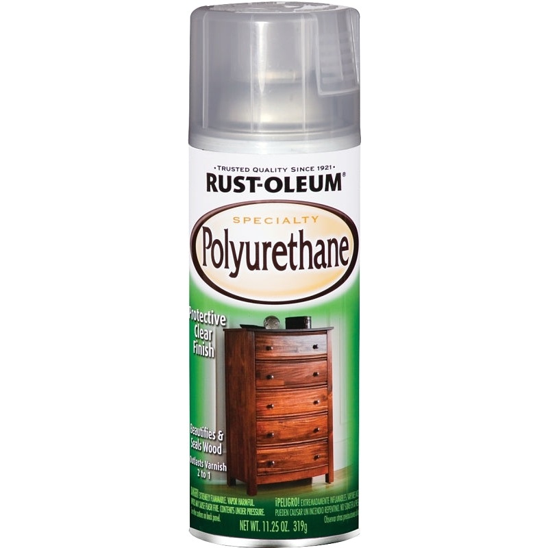 Rust-Oleum SPECIALTY 7872-830 Polyurethane Spray, Liquid, Clear, 11.25 oz, Aerosol Can