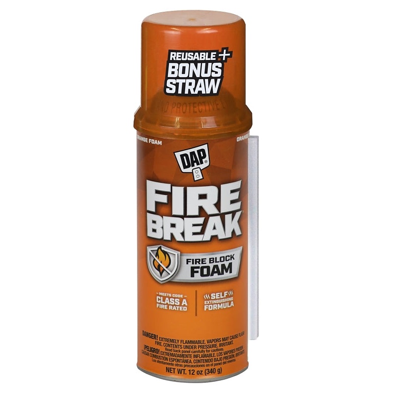 Touch ‘n Foam 4004501212 Fire Break Foam Sealant, Amber, 60 to 100 deg F, 12 oz, Can