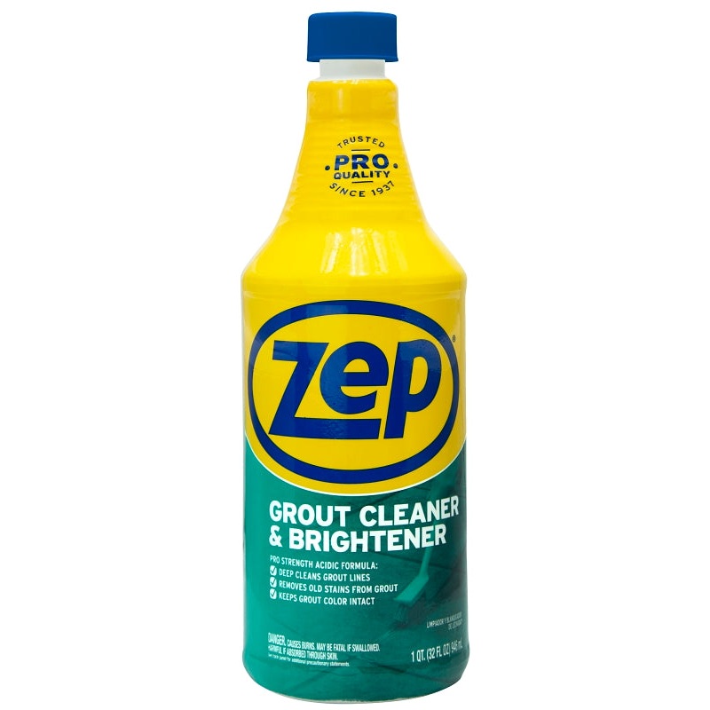 Zep ZU104632 Grout Cleaner and Whitener, 1 qt, Liquid, Characteristic, Light Yellow