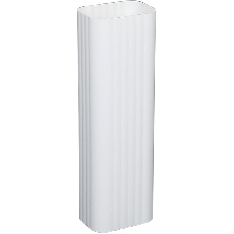 Amerimax 4601100120 Downspout, 3 in W, 4 in H, 10 ft L, Aluminum, White, Pack of 10