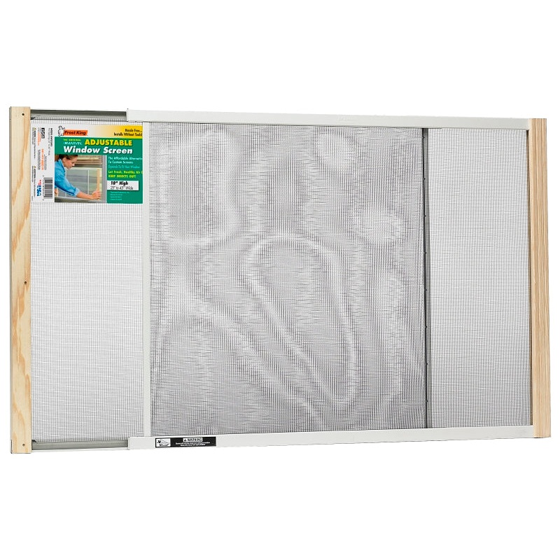 Frost King W.B. Marvin AWS1845 Window Screen, 18 in L, 25 to 45 in W, Aluminum