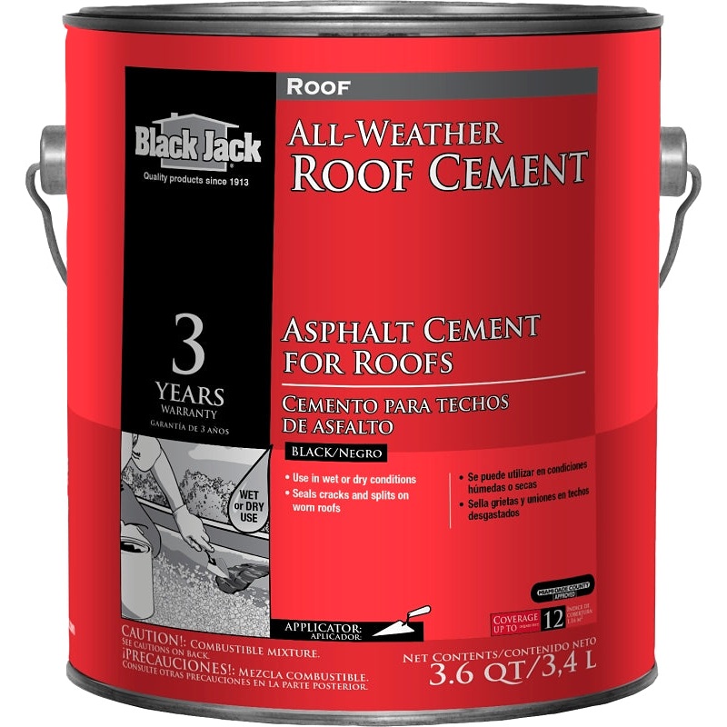 Gardner WET-R-DRI Series 0371-GA Roof Patch, Black, Liquid, 1 gal, Pack of 6