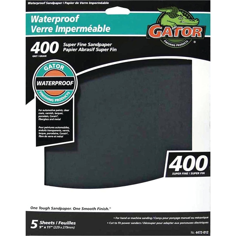 Gator 4472-012 Sanding Sheet, 11 in L, 9 in W, 400 Grit, Garnet Abrasive