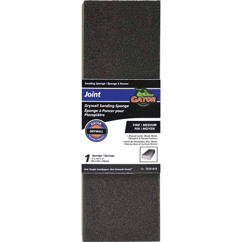 Gator 7312-012 Sanding Sponge, 10 in L, 3 in W, Fine, Medium, Aluminum Oxide Abrasive