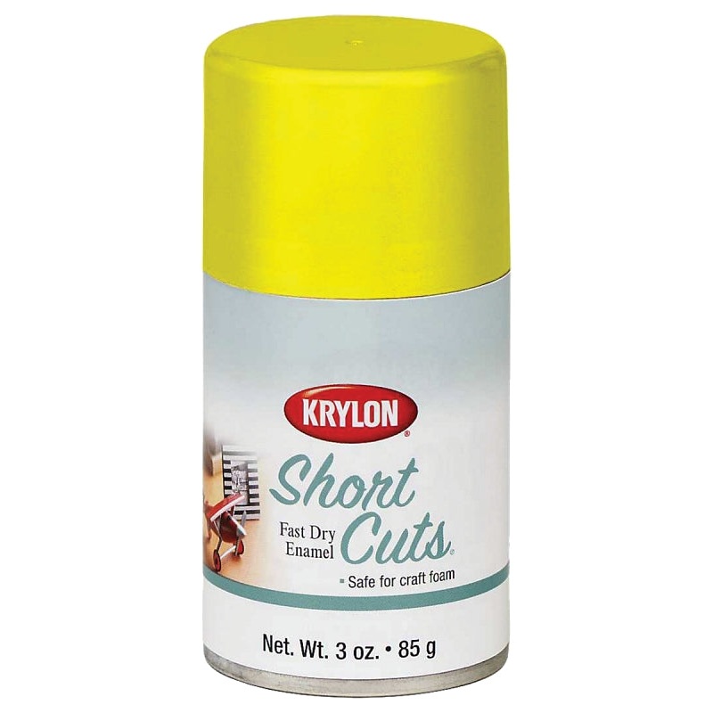 Krylon KSCS036 Craft Spray Paint, High-Gloss, Sun Yellow, 3 oz, Can, Pack of 6