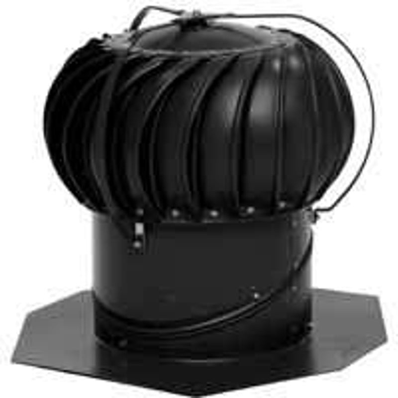 Lomanco Whirlybird BEB12B Turbine Ventilator, External, 12 in Dia Throat, Aluminum, Black