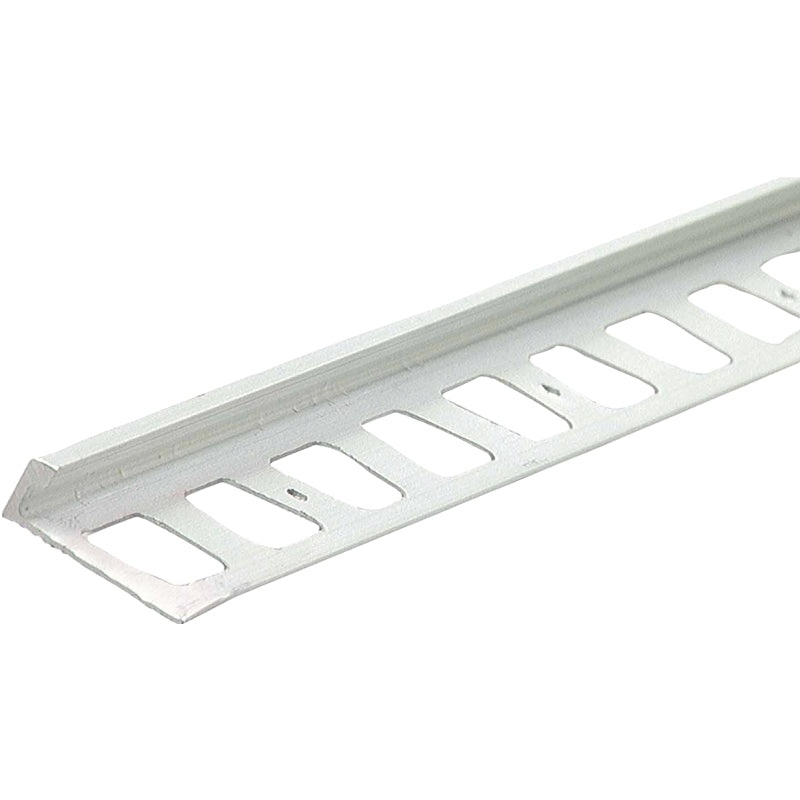 M-D 31351 Tile Edge, 96 in L, 3/8 in W, Ceramic, Clear Anodized