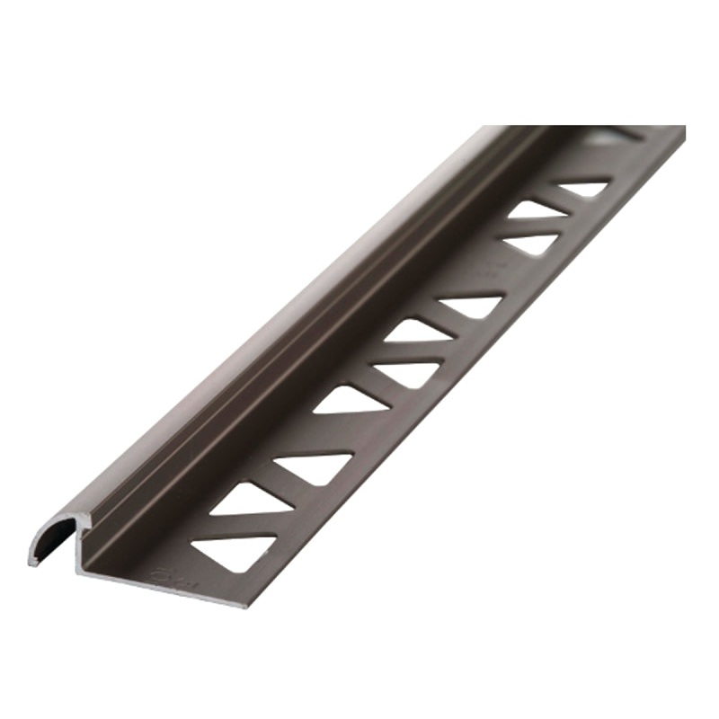 M-D 31373 Bullnose Tile Edge, 8 ft L, 1-3/8 in W, Aluminum, Pewter