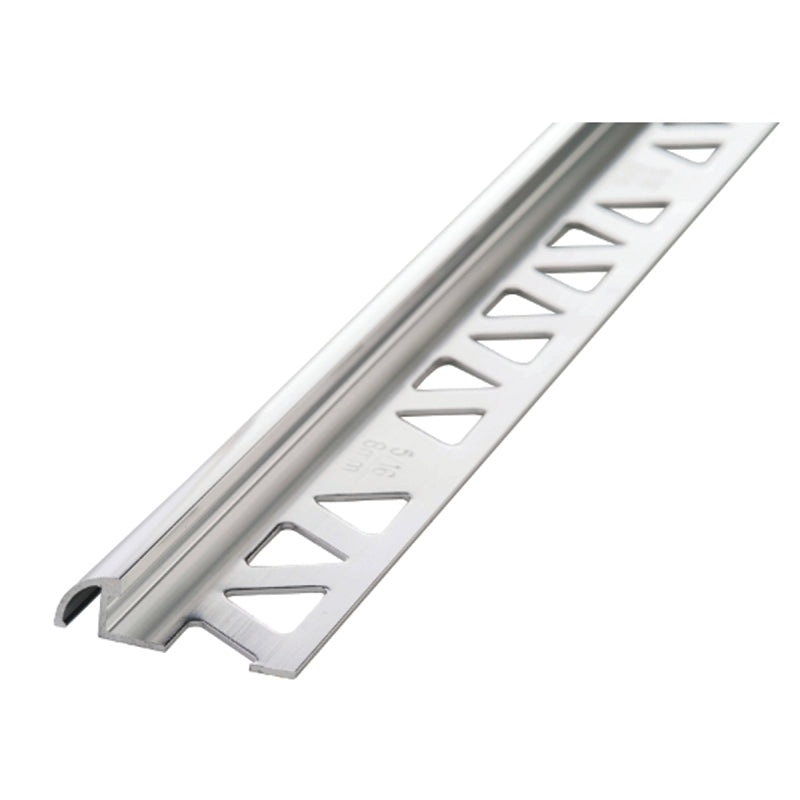 M-D 31385 Bullnose Tile Edge, 8 ft L, 1-3/8 in W, Aluminum, Clear