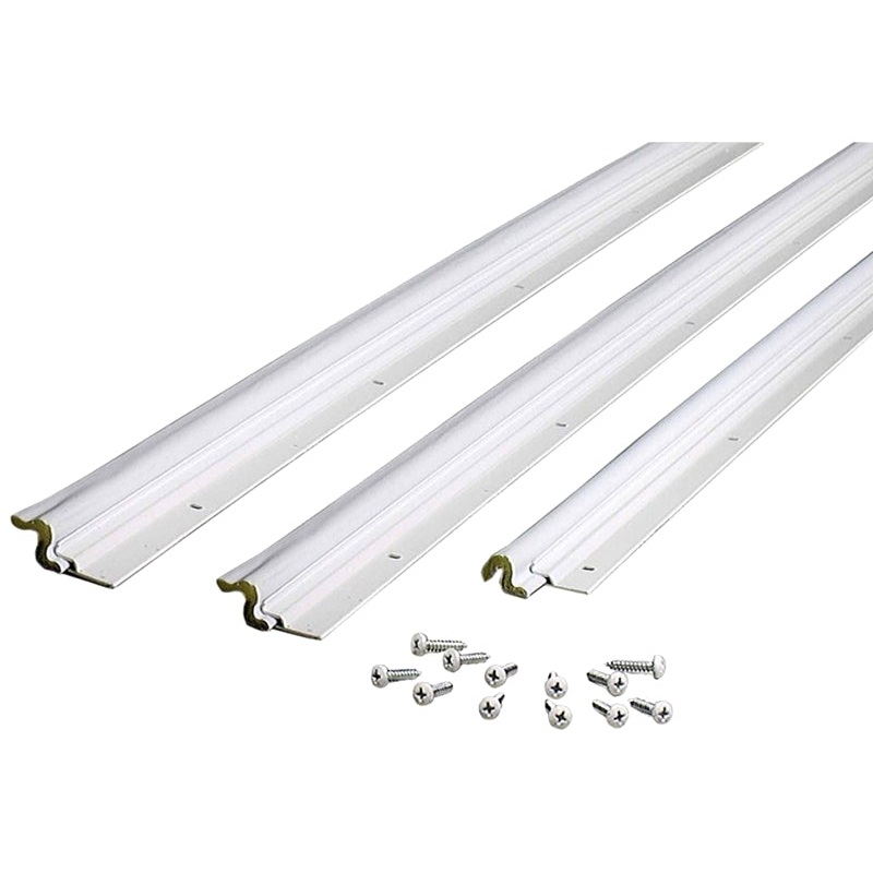 M-D 91850 Jamb Weatherstrip, Aluminum/Vinyl, White