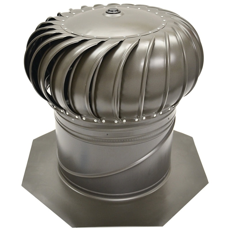 Master Flow GIC12WW Rotary Turbine Ventilator, 12 in Dia Throat, Steel, Weathered Wood