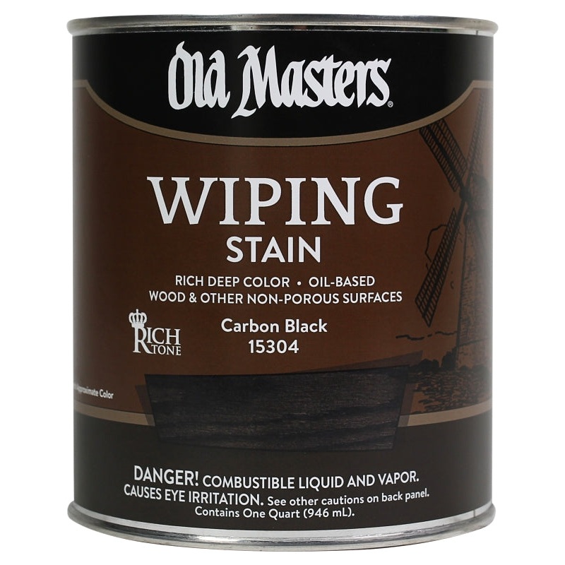 Old Masters 15304 Wiping Stain, Carbon Black, Liquid, 1 qt