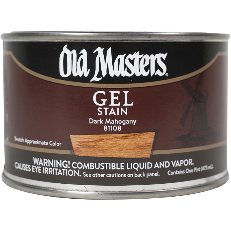 Old Masters 81108 Gel Stain, Dark Mahogany, Liquid, 1 pt, Can