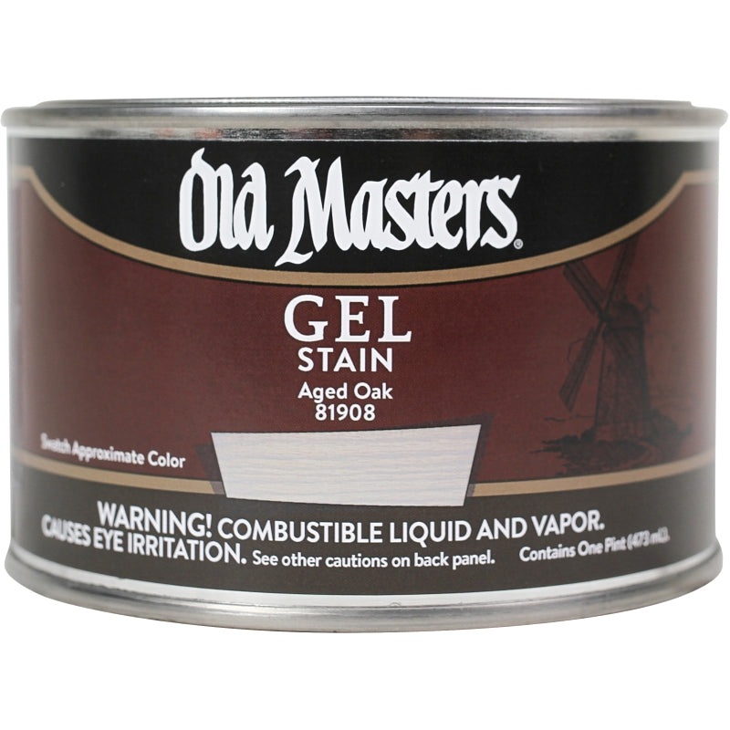 Old Masters 81908 Gel Stain, Aged Oak, Liquid, 1 pt