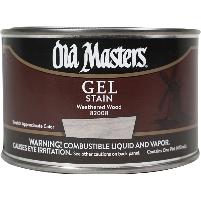 Old Masters 82008 Gel Stain, Weathered Wood, Liquid, 1 pt