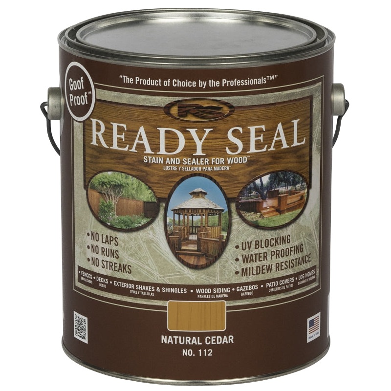 Ready Seal 112 Stain and Sealer, Natural Cedar, 1 gal, Can, Pack of 4