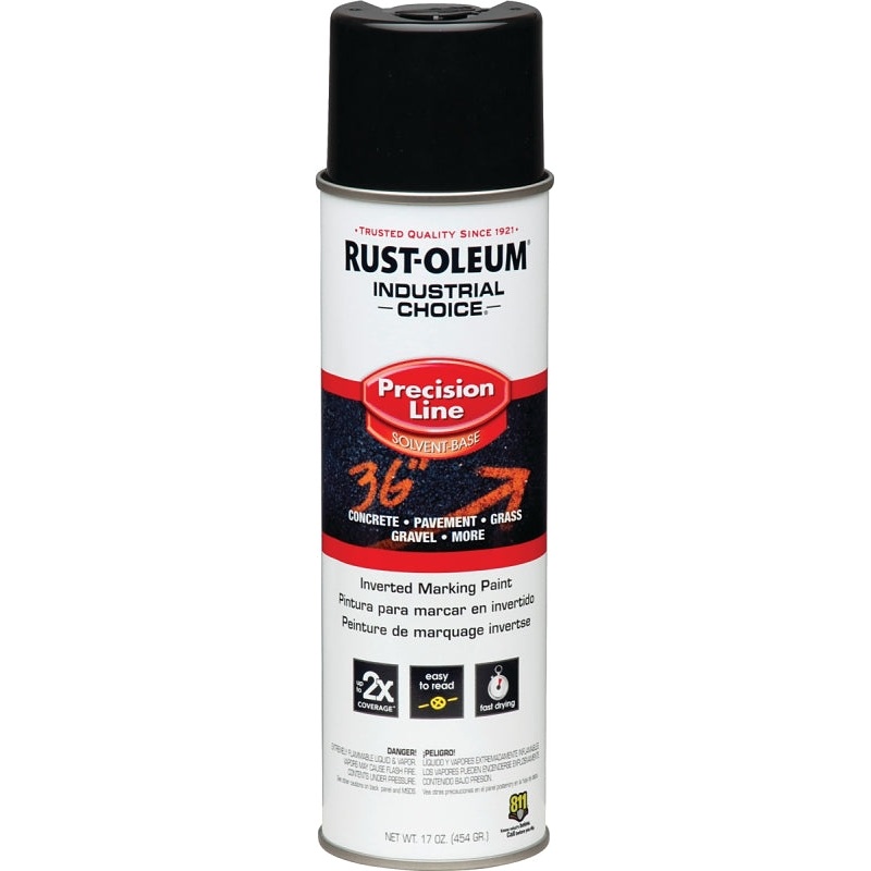 Rust-Oleum 1675838 Inverted Marking Spray Paint, Gloss, Black, 17 oz, Can