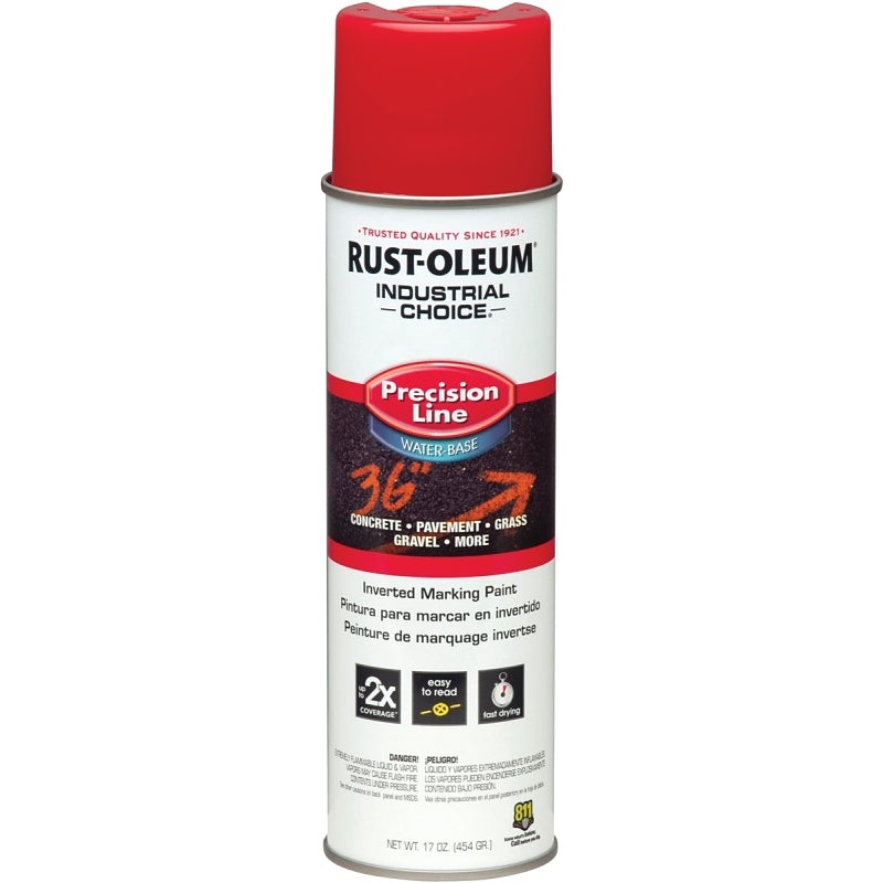 Rust-Oleum 203038 Inverted Marking Spray Paint, Safety Red, 17 oz, Can