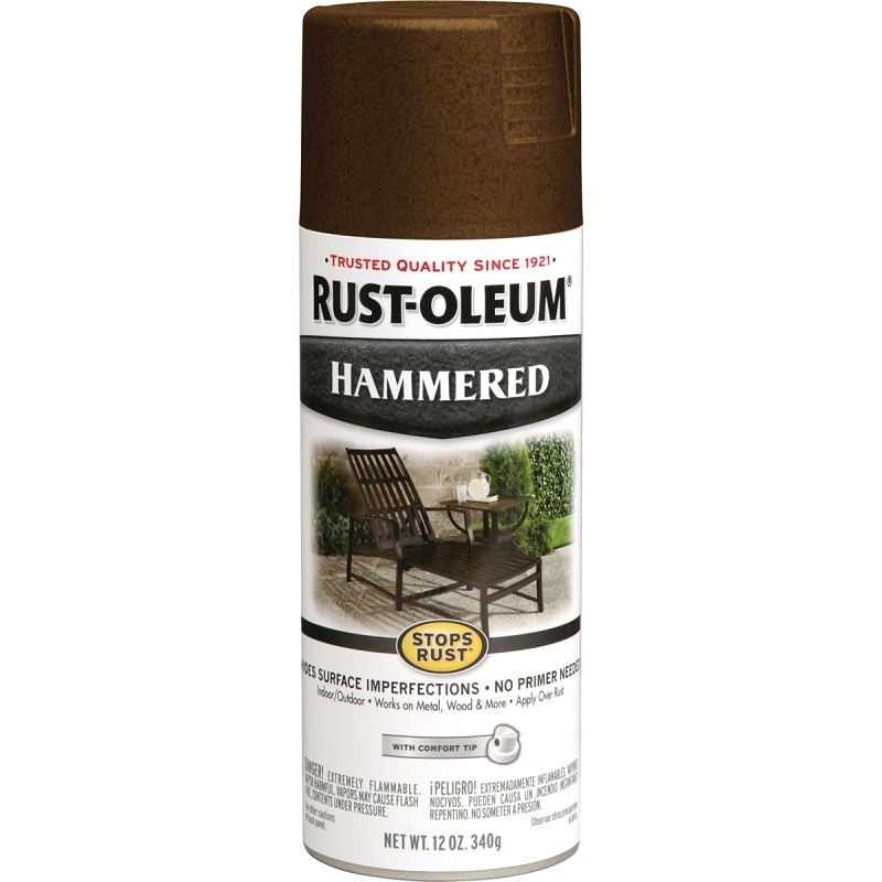 Rust-Oleum 210880 Hammered Spray Paint, Hammered, Brown, 12 oz, Can