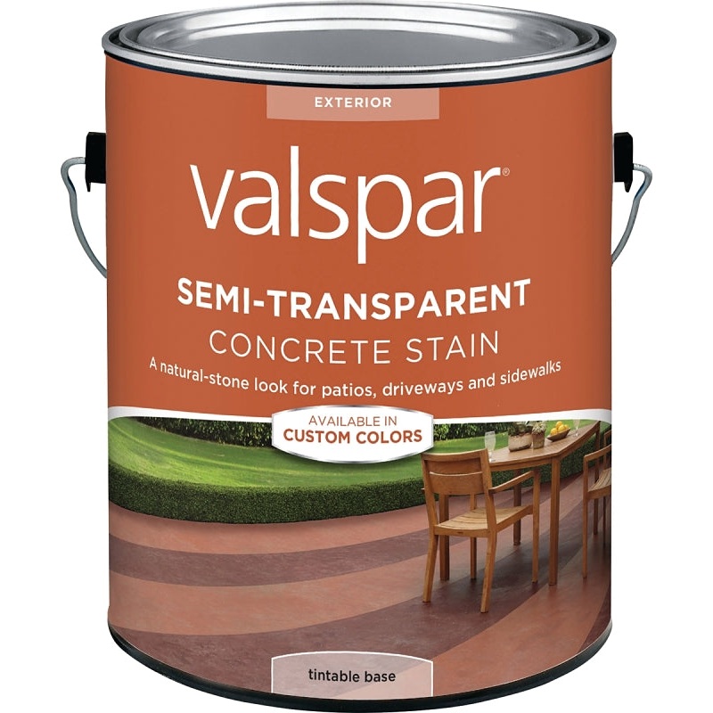 Valspar 024.0082060.007 Semi-Transparent Concrete Stain, Gloss, Liquid, 1 gal, Pack of 4