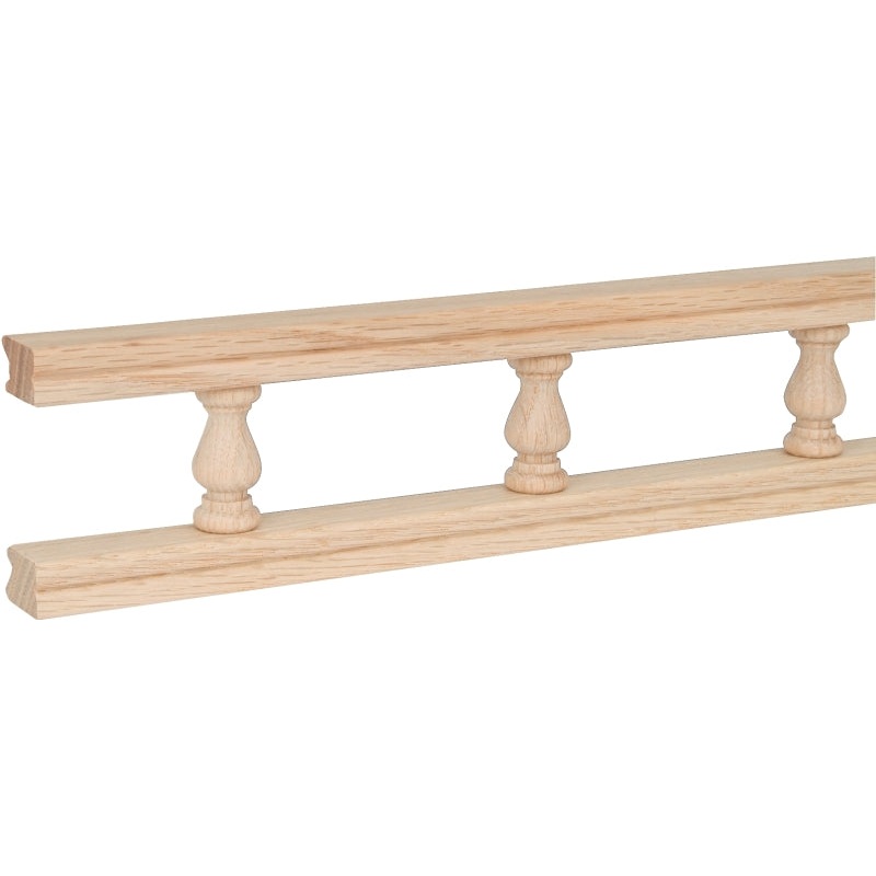 Waddell 550-6PC Galley Rail with Sleeve, 6 ft L, 2-1/2 in W, Maple, Pack of 6