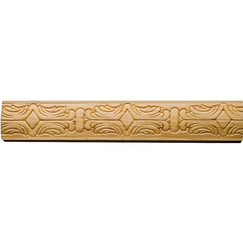 Waddell MLD361 Emboss Moulding, 96 in L, 2 in W, Pine Wood, Pack of 10