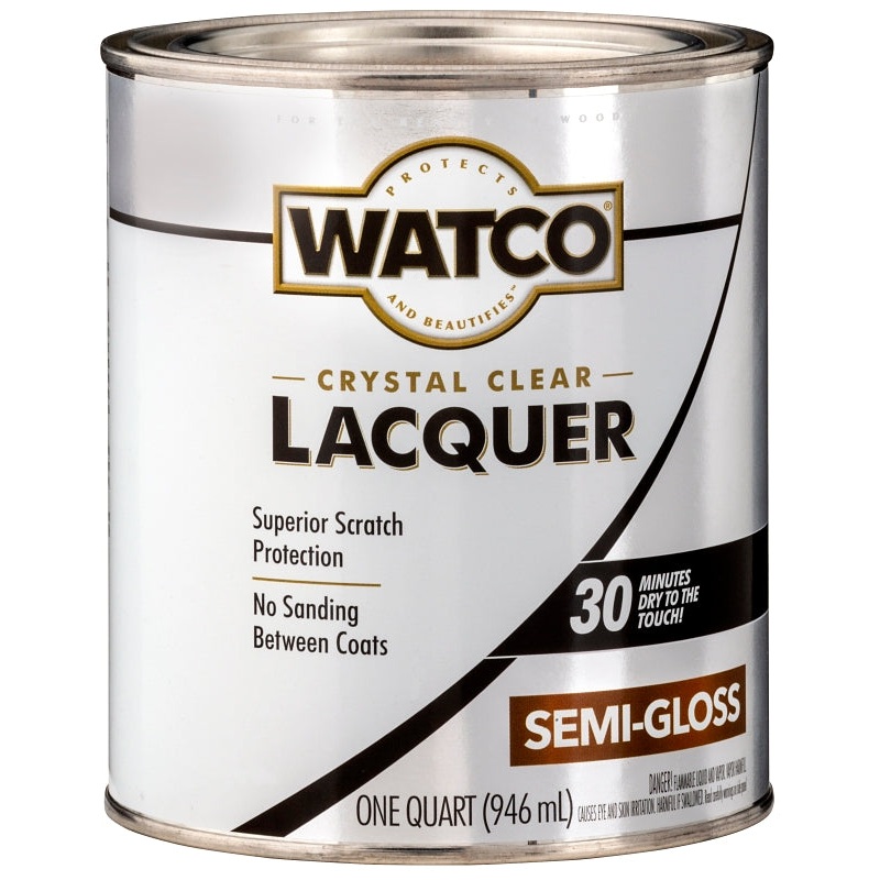 WATCO 63141 Lacquer, Semi-Gloss, Liquid, Clear, 1 qt, Can