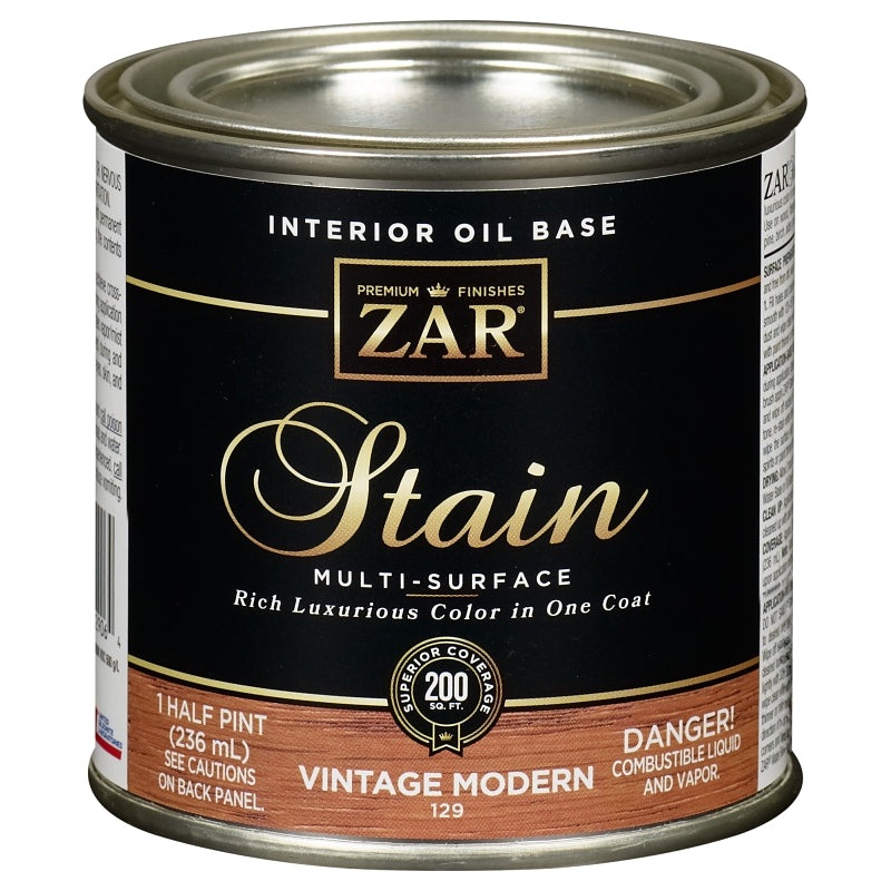 ZAR 12906 Wood Stain, Amber, Liquid, 0.5 pt, Can