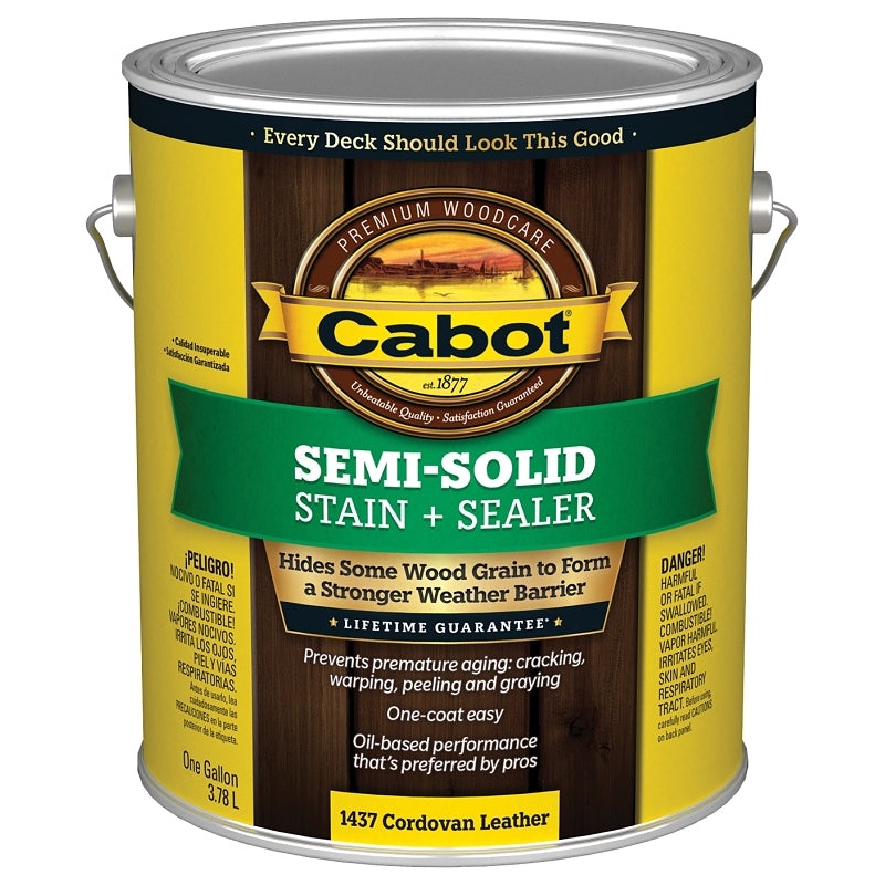 Cabot 140.0001437.007 Deck and Siding Stain, Natural Flat, Cordovan Brown, Liquid, 1 gal, Pack of 4