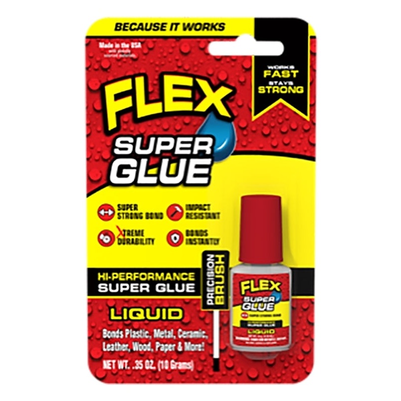 Flex Seal SGLIQ10BT Super Glue, Liquid, Clear, 10 g Bottle, Pack of 8