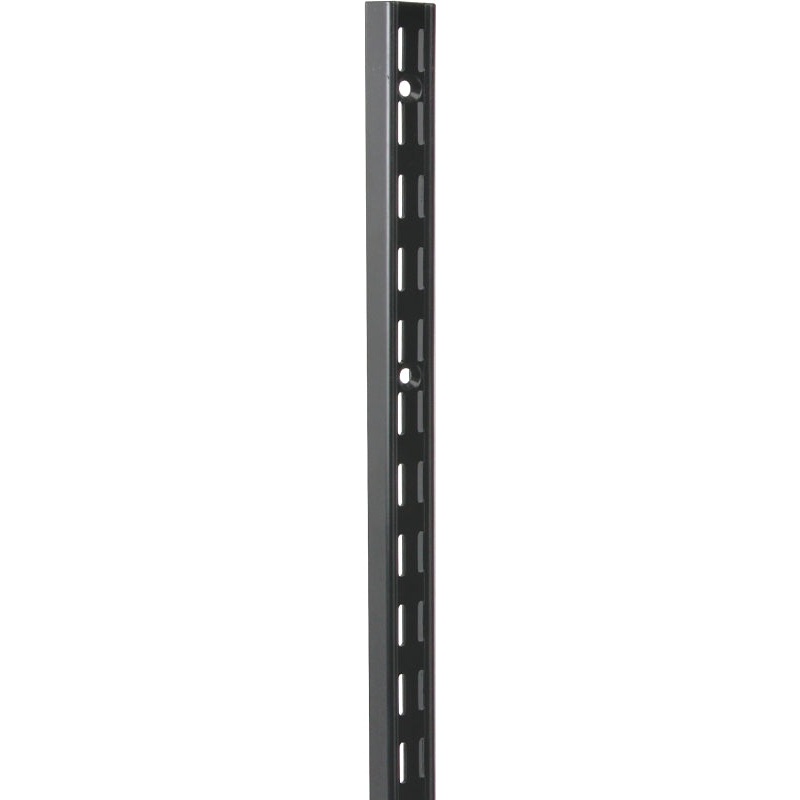 Knape & Vogt 82 BLK 63 Series Shelf Standard, Black, 450 lb, 14 ga Thick Material, 1-1/16 in W, 63 in H, Steel, Pack of 10