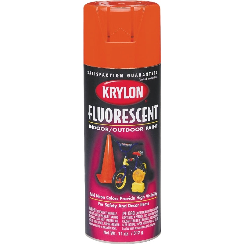 Krylon K03105007 Fluorescent Spray Paint, Gloss, Cerise, 11 oz, Can
