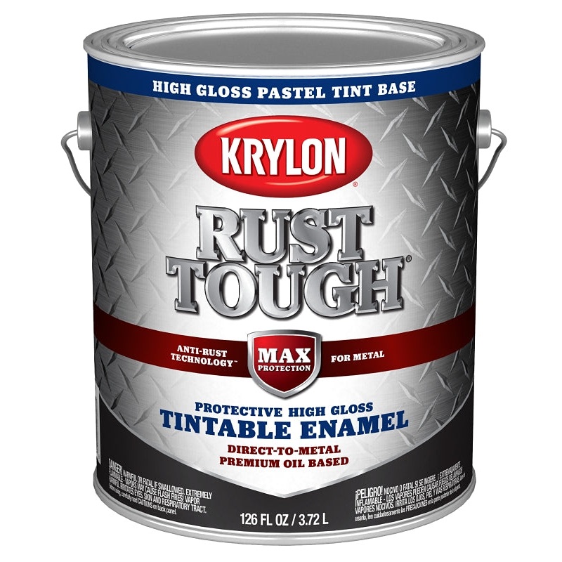 Krylon Rust Tough K09748008 Enamel Paint, Gloss Sheen, Pastel, 1 gal, 400 sq-ft/gal Coverage Area, Pack of 4