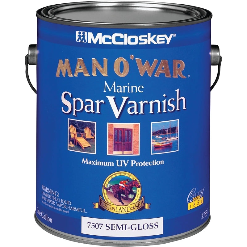 McCloskey Man O War 80-7507 080.0007507.007 Spar Varnish, Semi-Gloss, 1 gal, Pack of 2