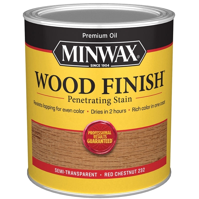 Minwax 700464444 Wood Stain, Red Chestnut, Liquid, 1 qt, Can
