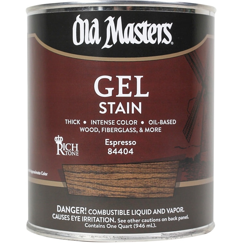 Old Masters 84404 Gel Stain, Espresso, Liquid, 1 qt